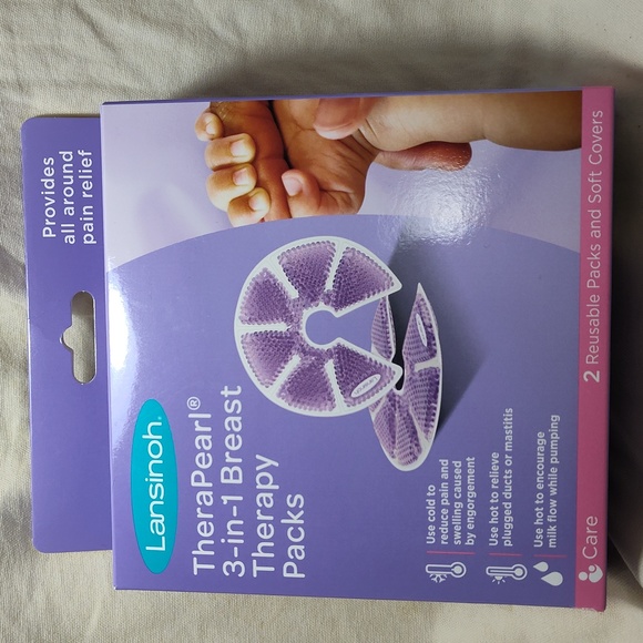 Lansinoh Therapearl 3-in-1 Breast Therapy Packs with Soft Covers - 2pk - Picture 2 of 3